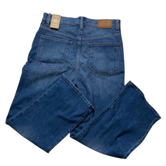 Madewell Jeans Womens 29 Slim Wide Crop Button Fly Mid Wash Streetwear Denim NWT - Picture 6 of 15